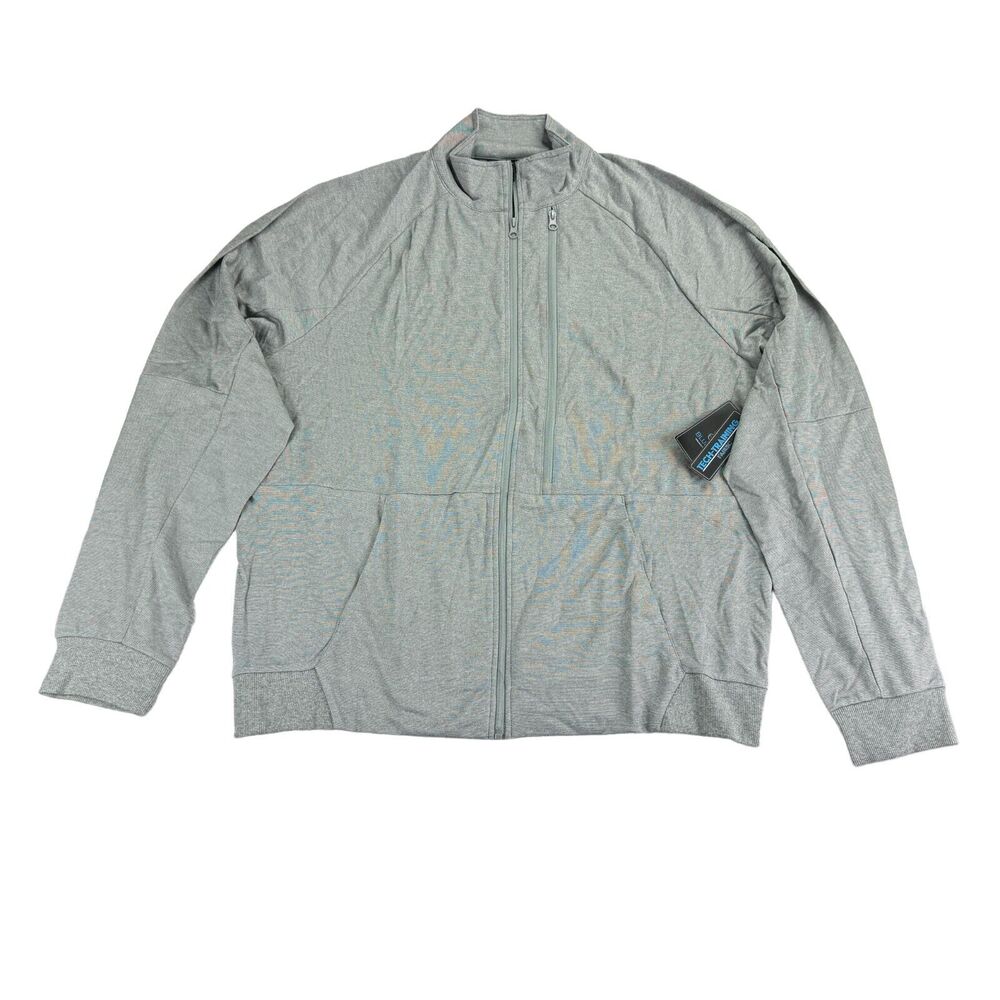 Blue Ice Mens Full-Zip Rayon Blend Track Jacket Gray 2XL